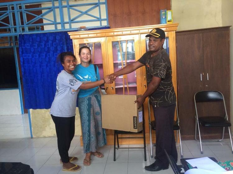 Computer donation to local school